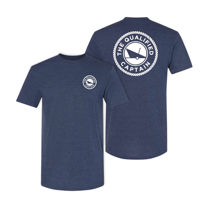 Qualified Tee, Navy/White